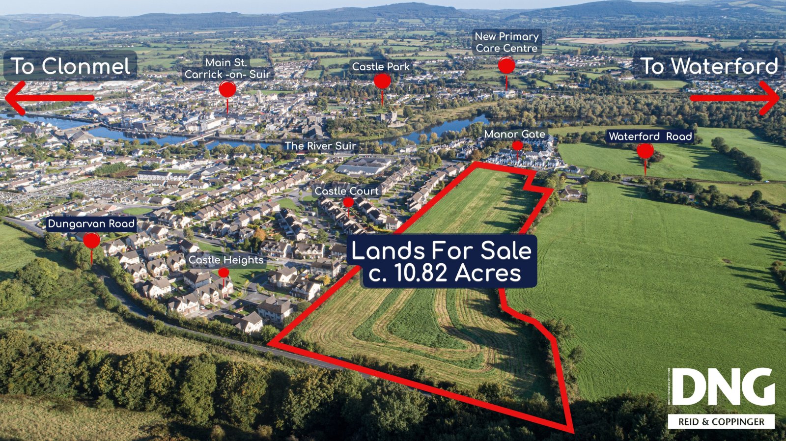 For Sale C.10.82 Acres, Carrickbeg, Carrick On Suir, Co. Tipperary, E32N286 - DNG Estate Agents