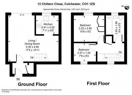 2 bedroom Semi-detached house for sale in Chiltern Close, North Station, Colchester, CO1