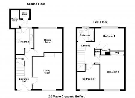 3 bedroom Terraced House for sale in Maple Crescent, Dunmurry, BT17