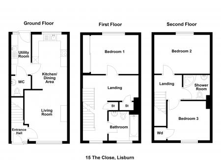 3 bedroom Town house for sale in The Close, Lisburn, BT27
