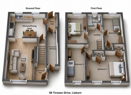 4 bedroom Terraced House for sale in Tirowen Drive, Lisburn, BT28