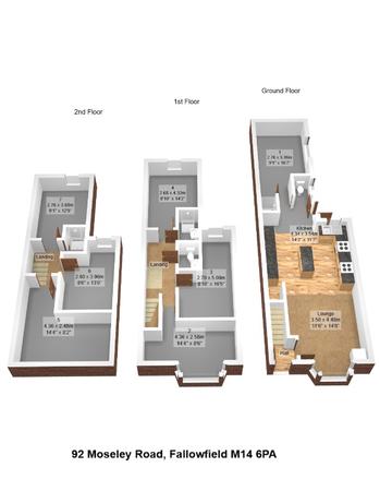7 bedroom Terraced House to let in Moseley Road, Fallowfield, Manchester, M14