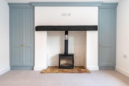 Wood Burning Stove With Bespoke Storage
