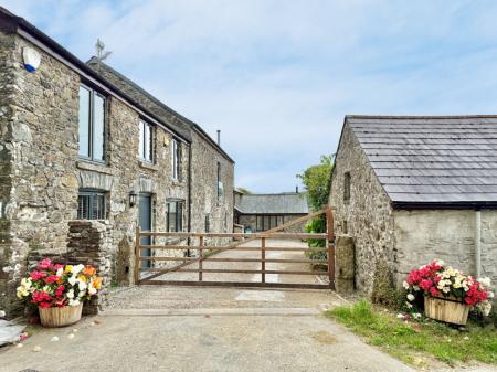 Electric Gated Entrance to Barn Complex