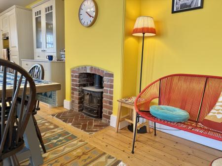 Logburner in Kitchen