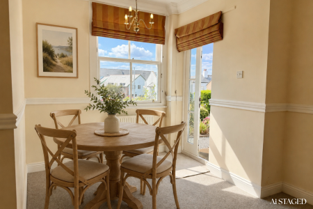 Dining Area with Patio Doors (Ai staged)