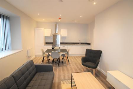 open plan lounge kitchen