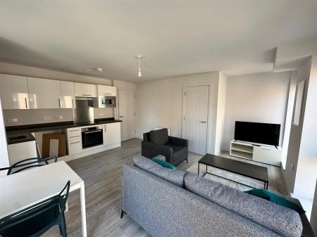 open plan lounge kitchen