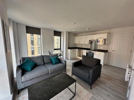 open plan lounge kitchen