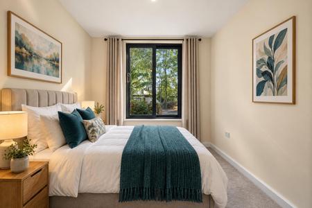 Virtually staged bedroom