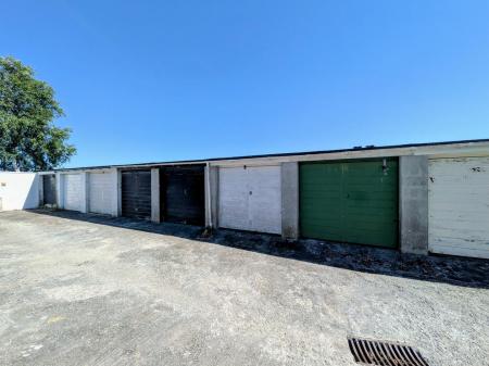Garage with black door