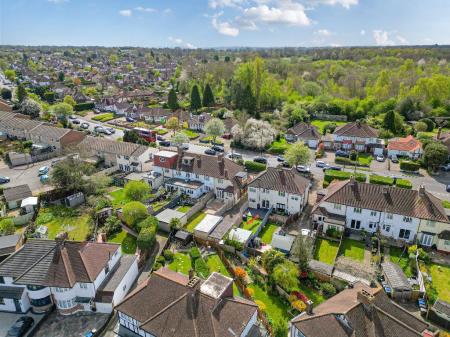 Aerial view towards Displey's Wood