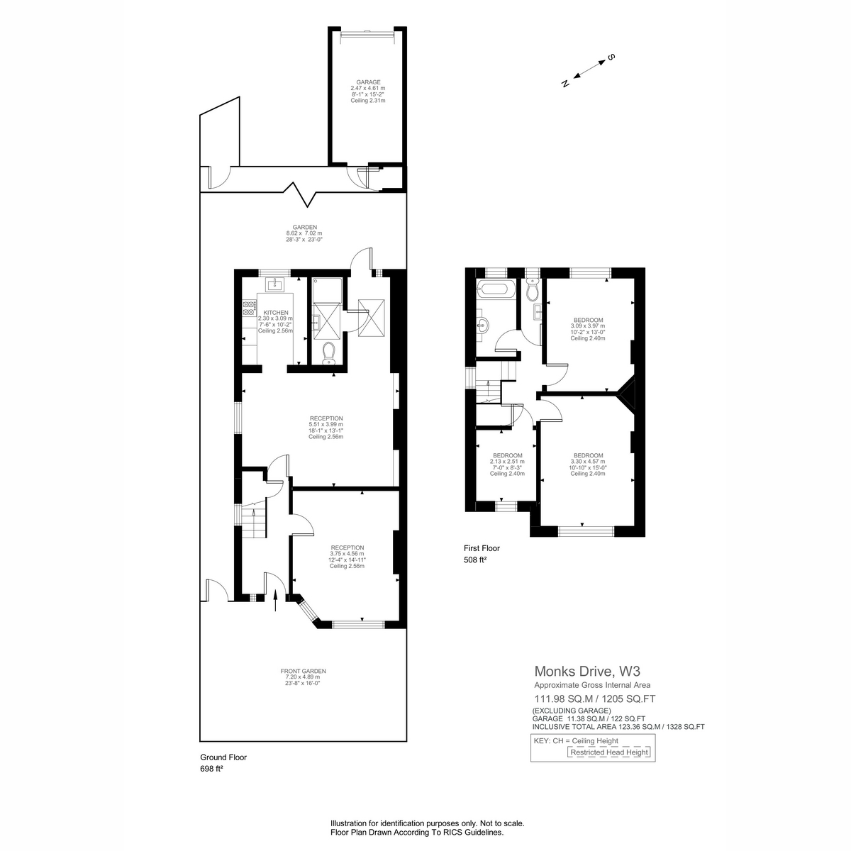 Floorplan for Monks Drive, London, W3
