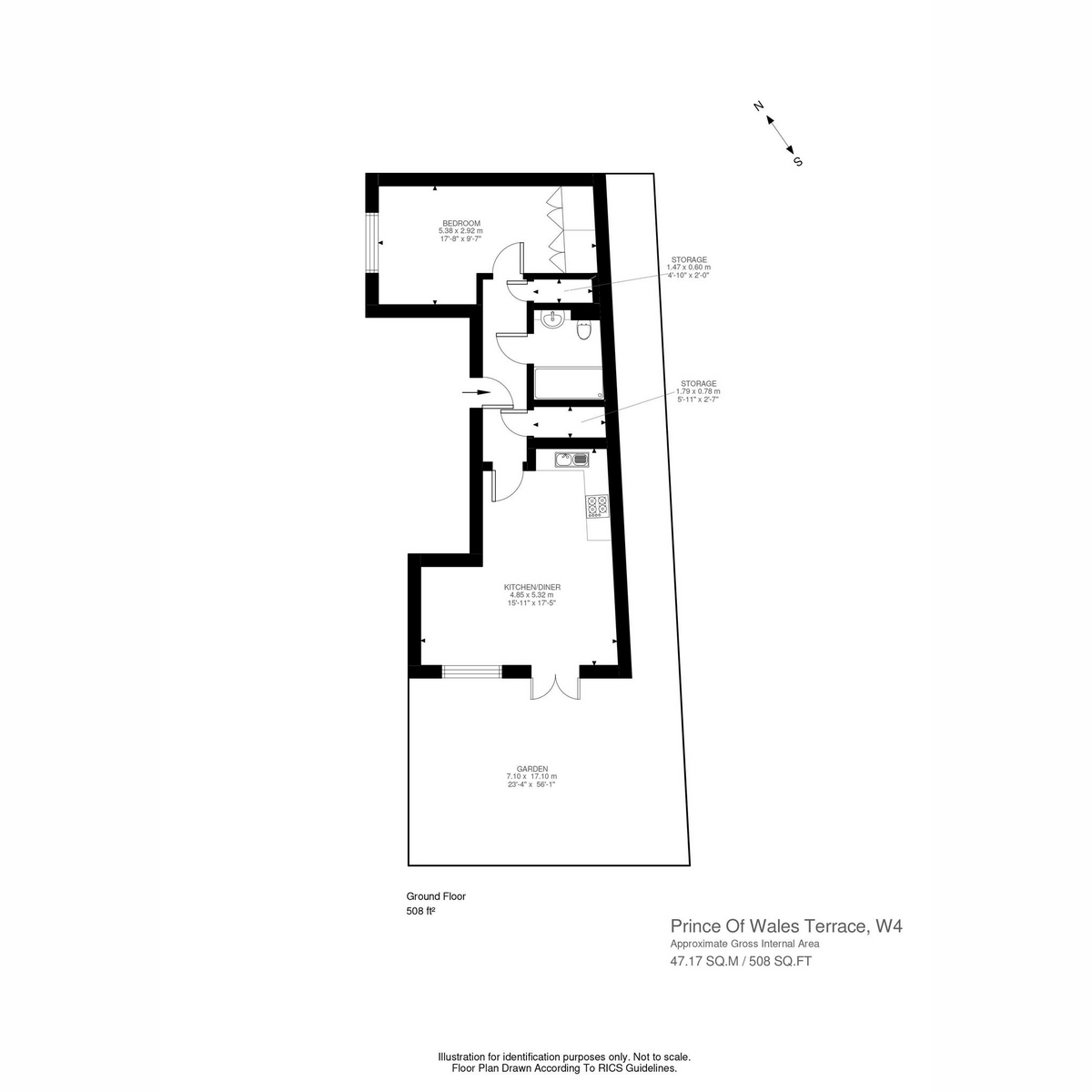 Floorplan for Prince Of Wales Terrace, London, W4