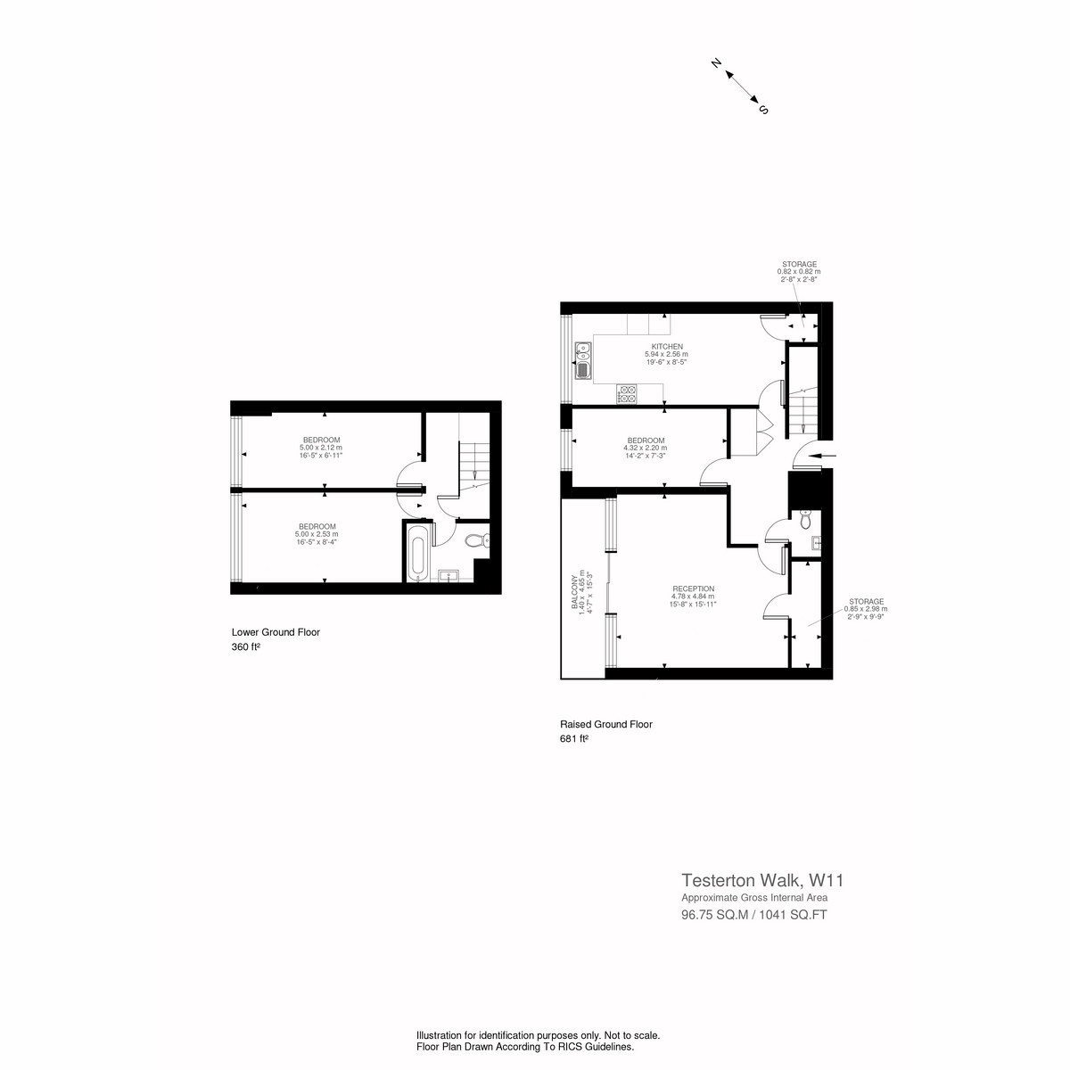 Floorplan for Testerton Walk, London, W11