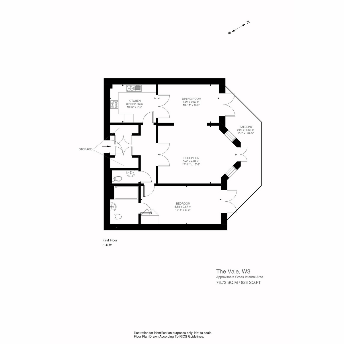 Floorplan for The Vale, London, W3