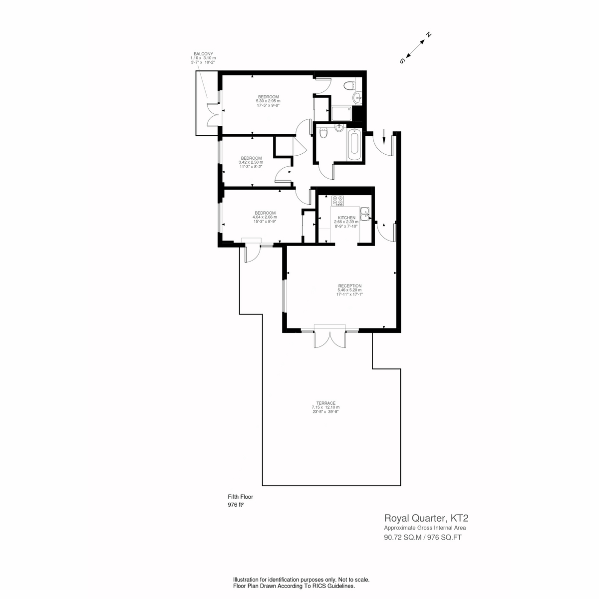 Floorplan for Seven Kings Way, Kingston Upon Thames, KT2