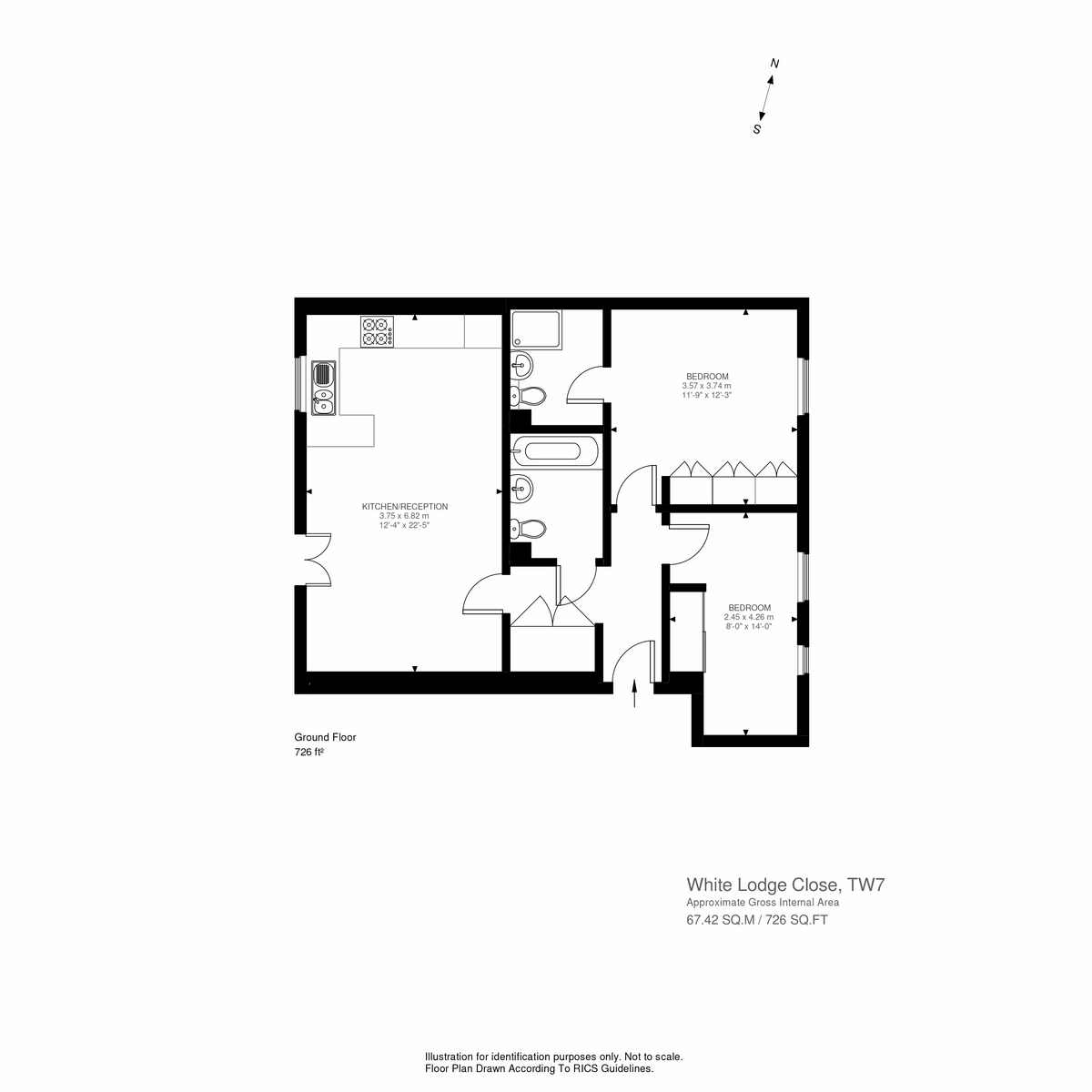 Floorplan for White Lodge Close, Isleworth, TW7