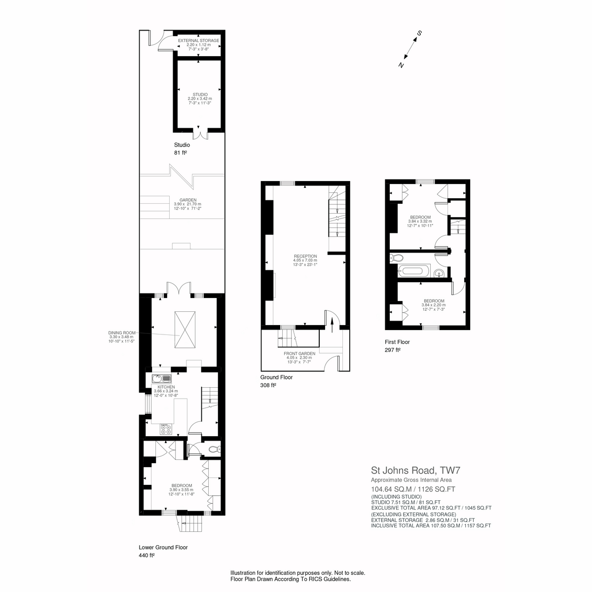 Floorplan for St. Johns Road, Isleworth, TW7