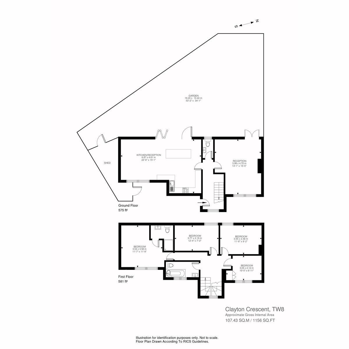 Floorplan for Clayton Crescent, Brentford, TW8
