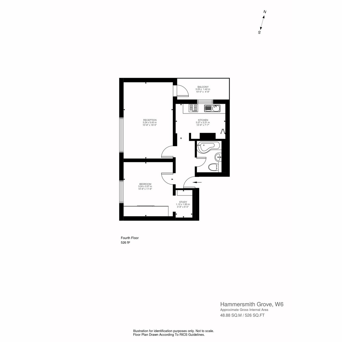 Floorplan for Hammersmith Grove, London, W6