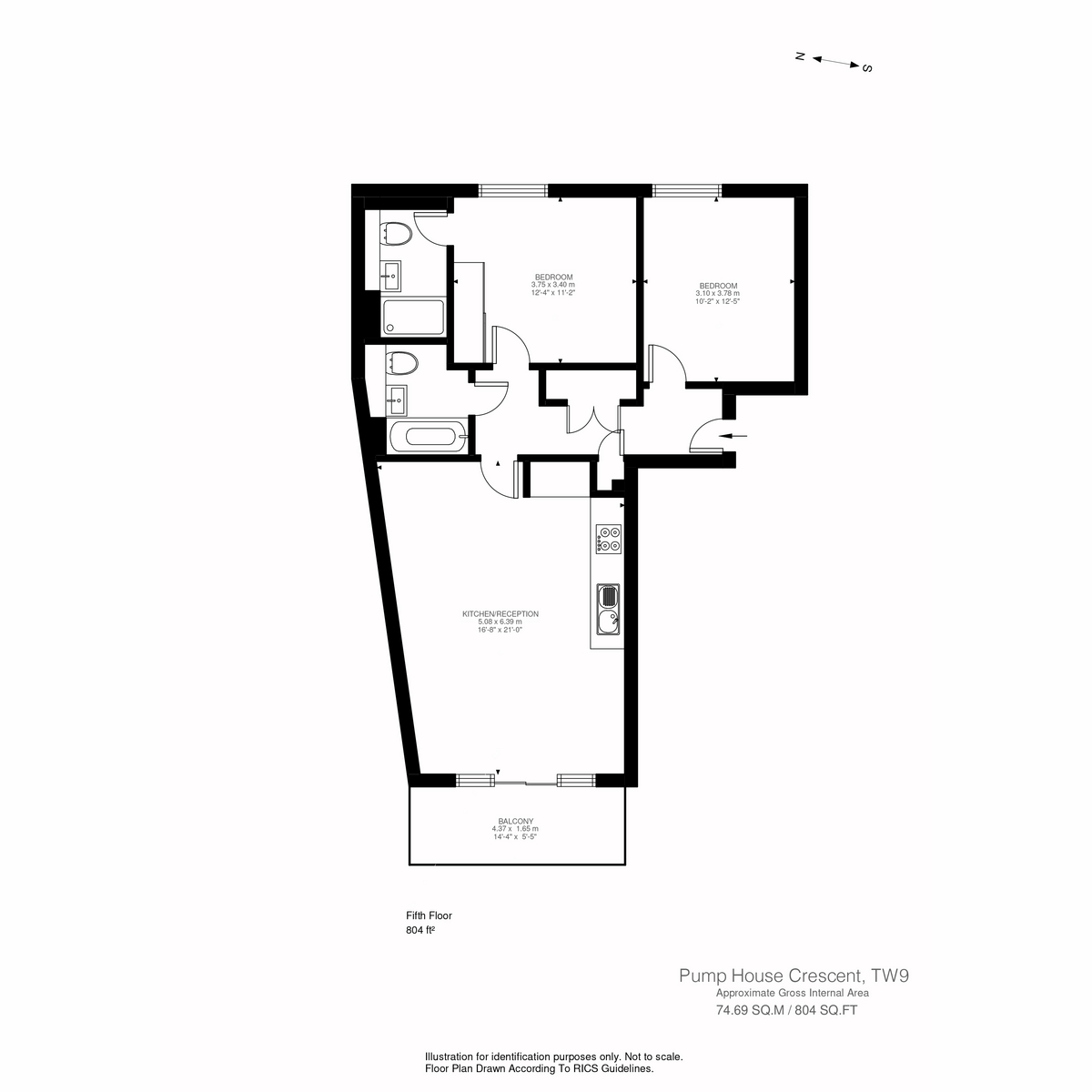 Floorplan for Pump House Crescent, Brentford, TW8