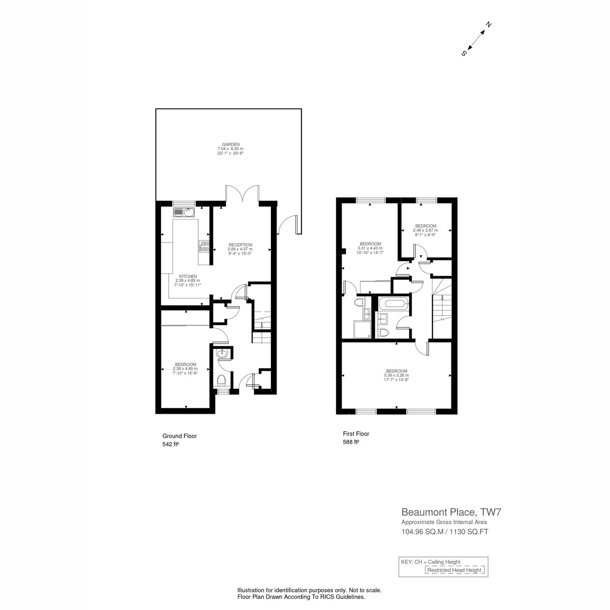 Floorplan for Beaumont Place, Isleworth, TW7