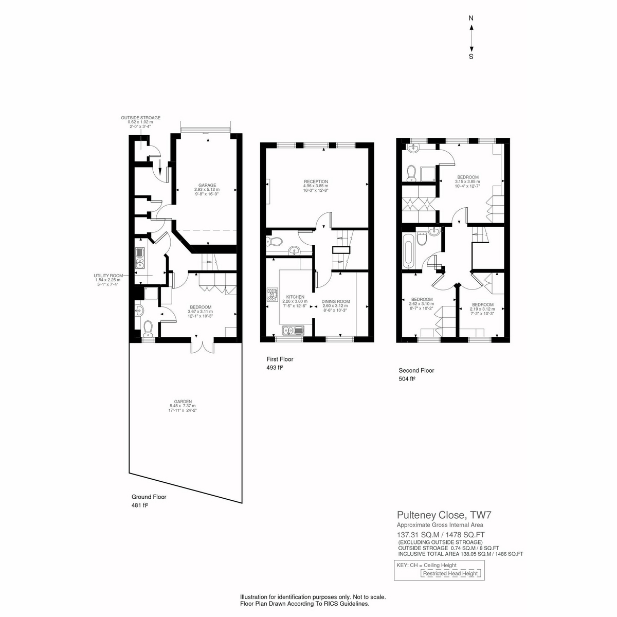Floorplan for Pulteney Close, Isleworth, TW7