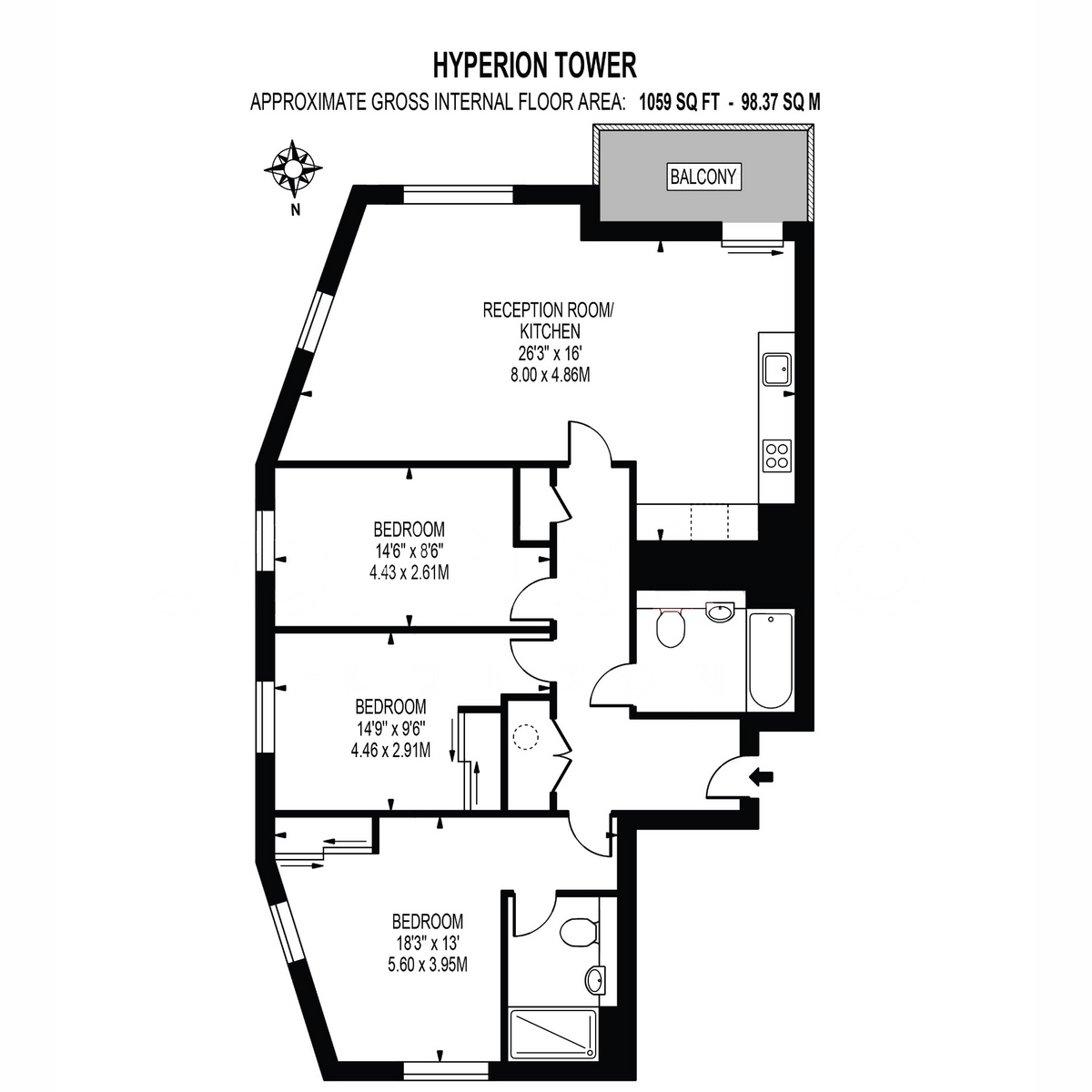 Floorplan for Pump House Crescent, Brentford, TW8