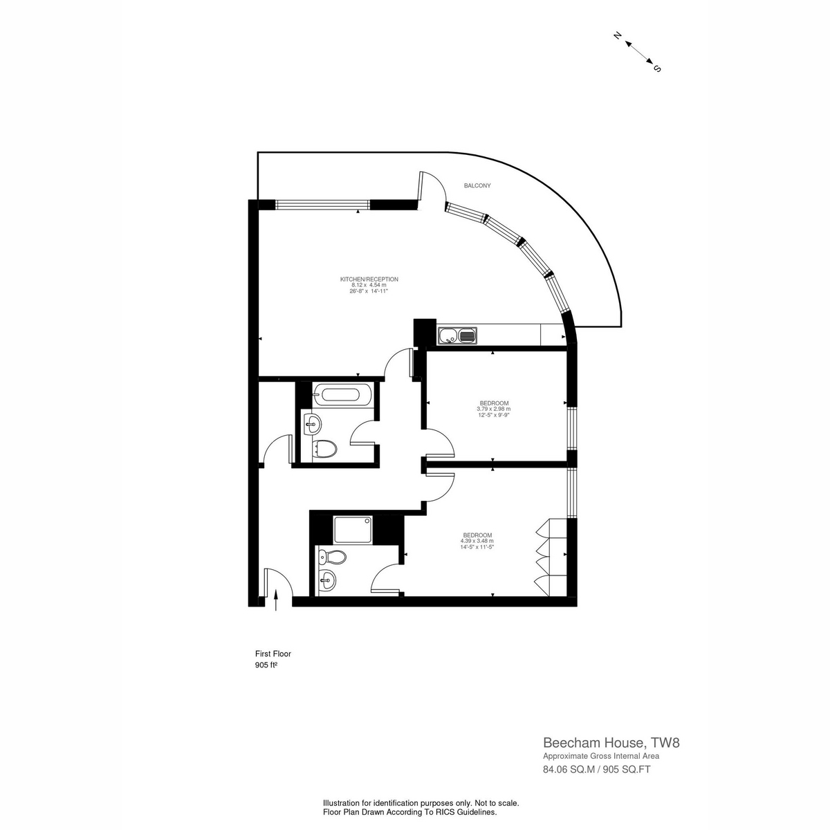 Floorplan for Clayponds Lane, Brentford, TW8