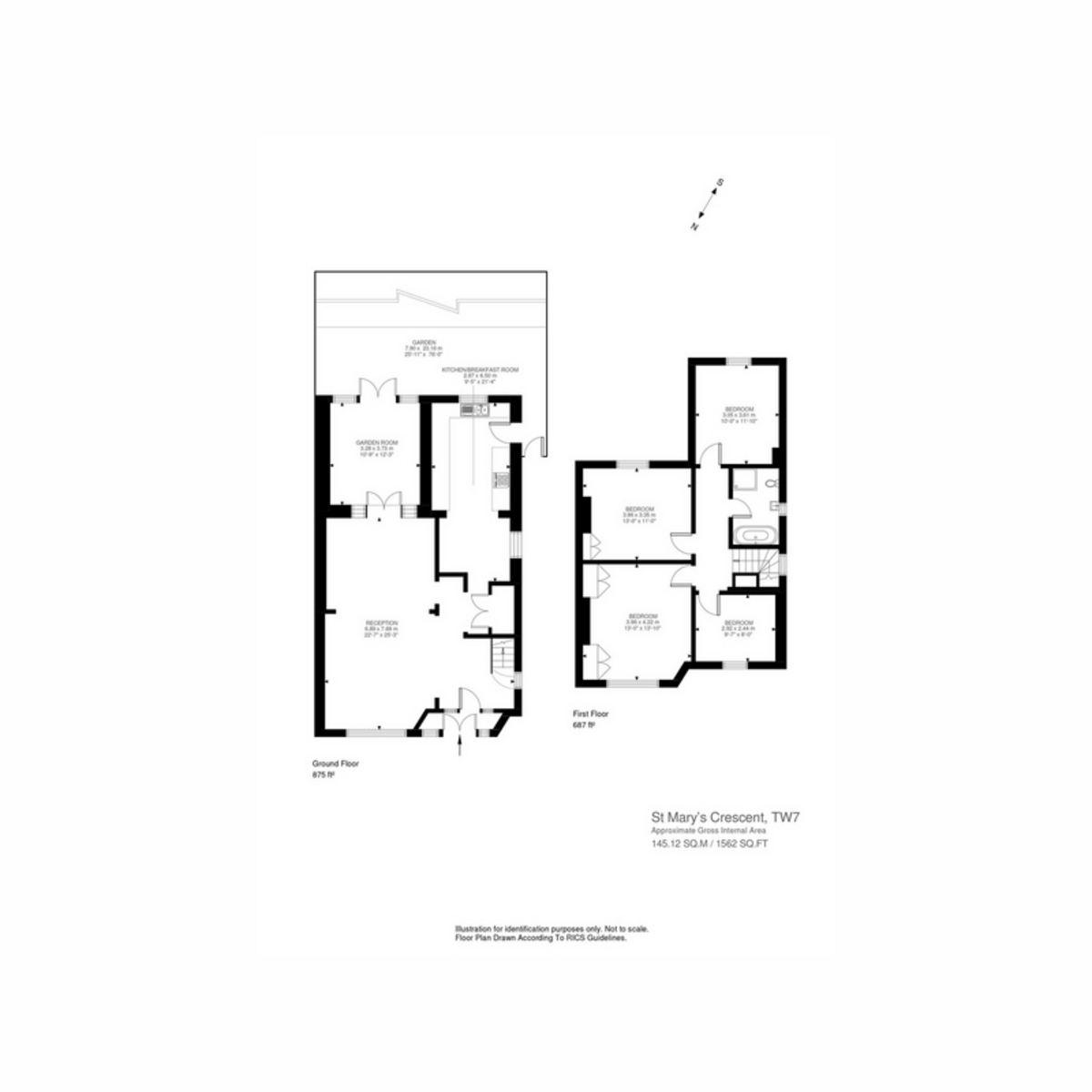 Floorplan for St. Marys Crescent, Isleworth, TW7