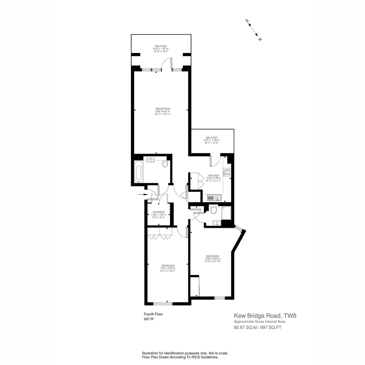 Floorplan for Kew Bridge Road, Brentford, TW8