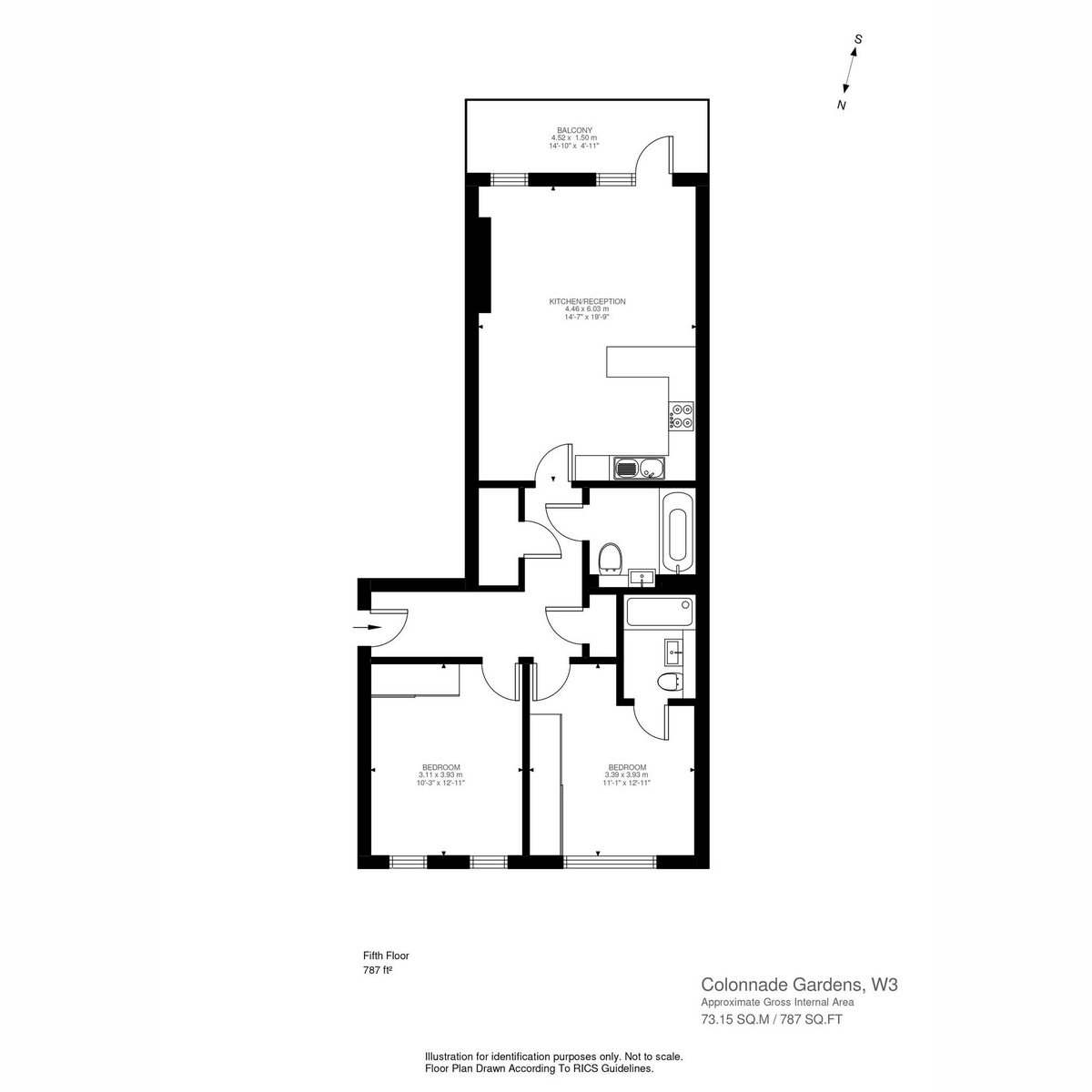 Floorplan for Colonnade Gardens, London, W3