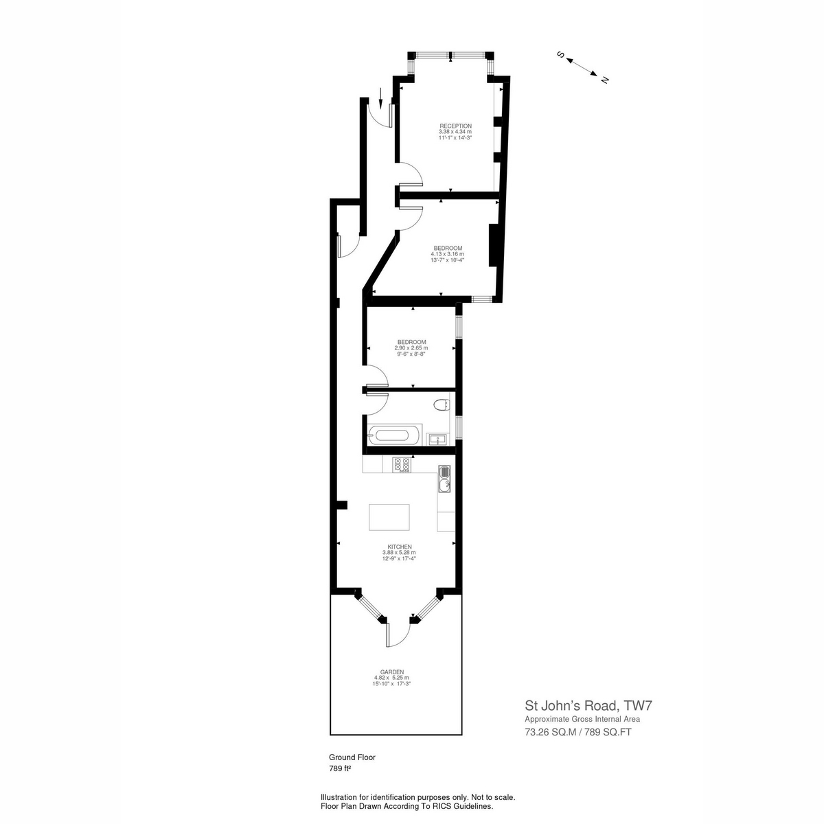 Floorplan for St. Johns Road, Isleworth, TW7