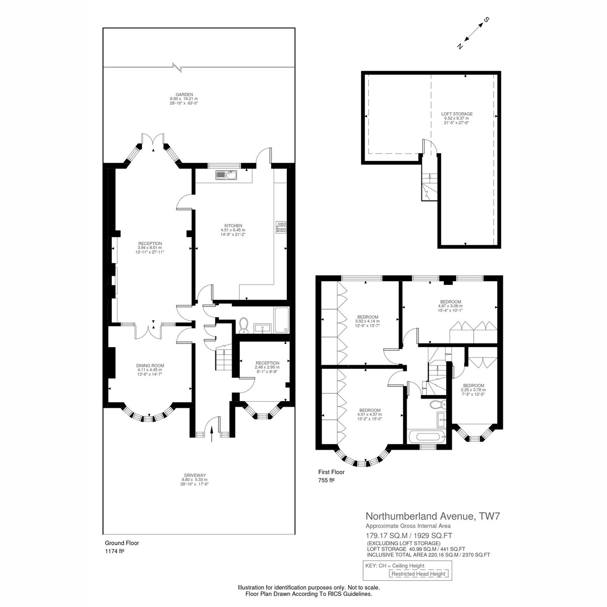 Floorplan for Northumberland Avenue, Isleworth, TW7
