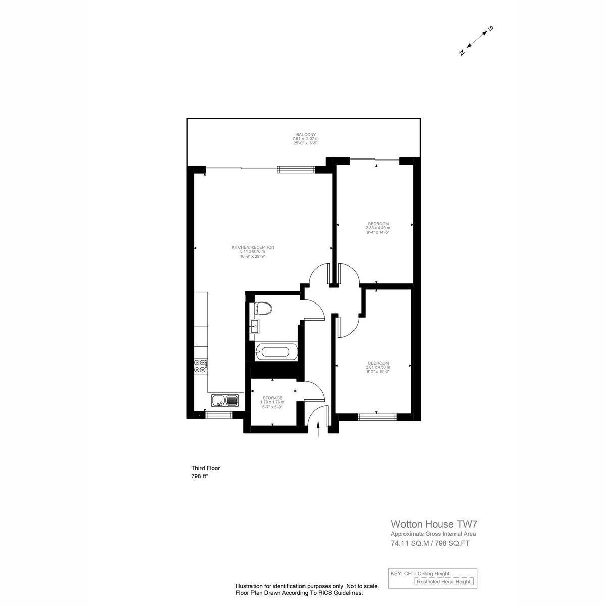 Floorplan for St. Johns Road, Isleworth, TW7
