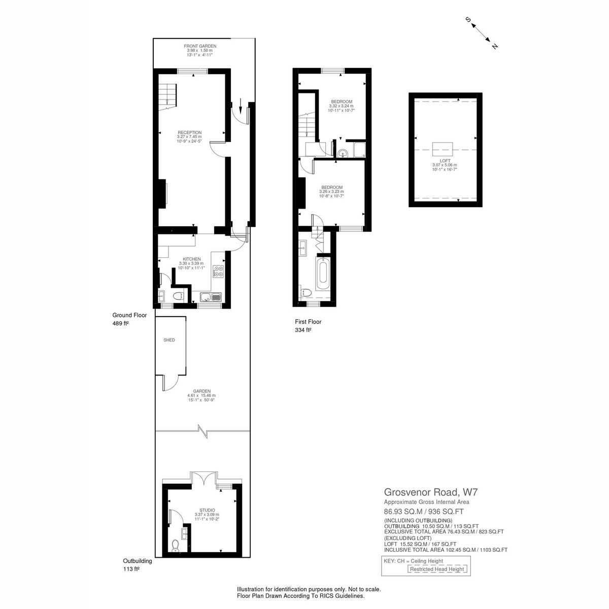 Floorplan for Grosvenor Road, London, W7