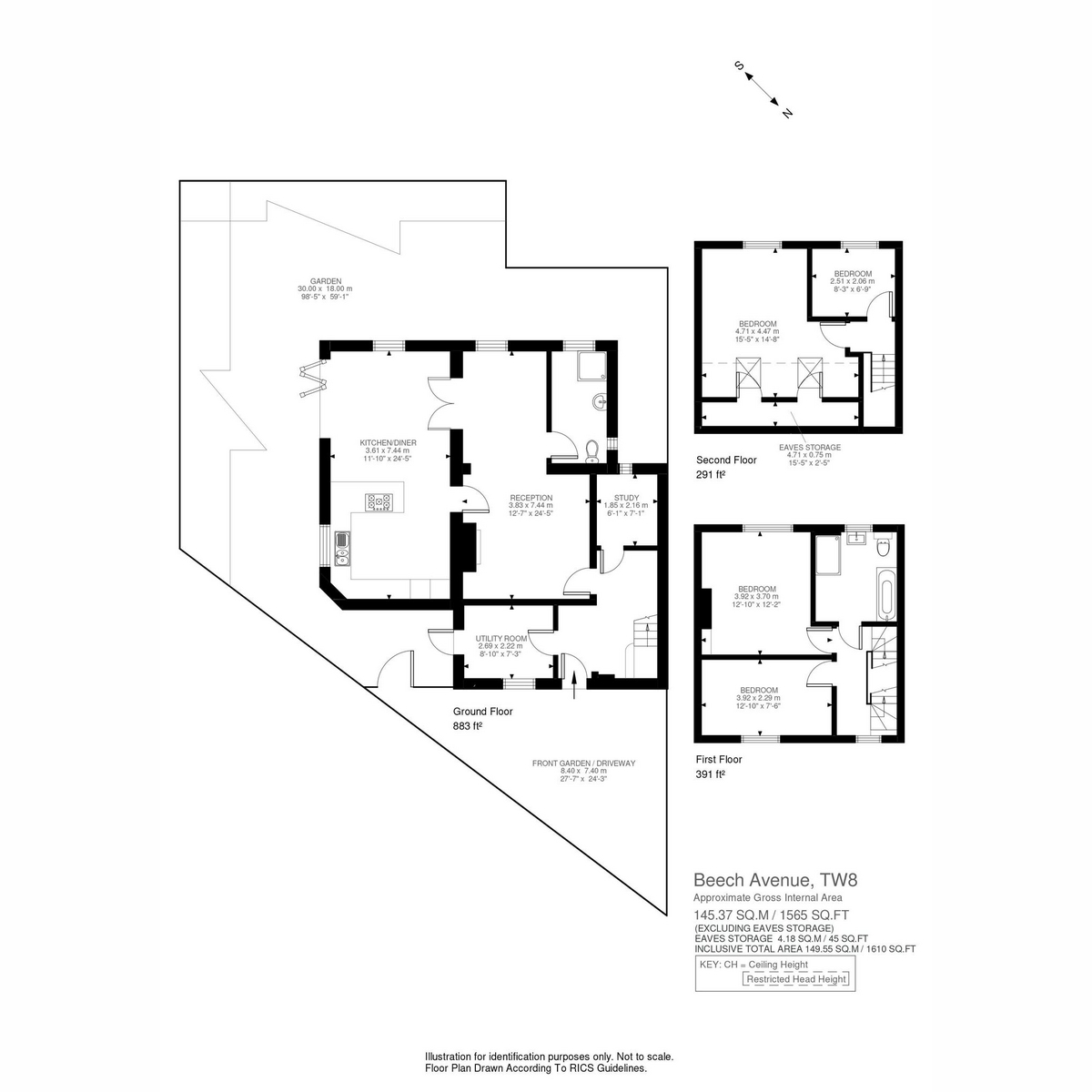 Floorplan for Beech Avenue, Brentford, TW8
