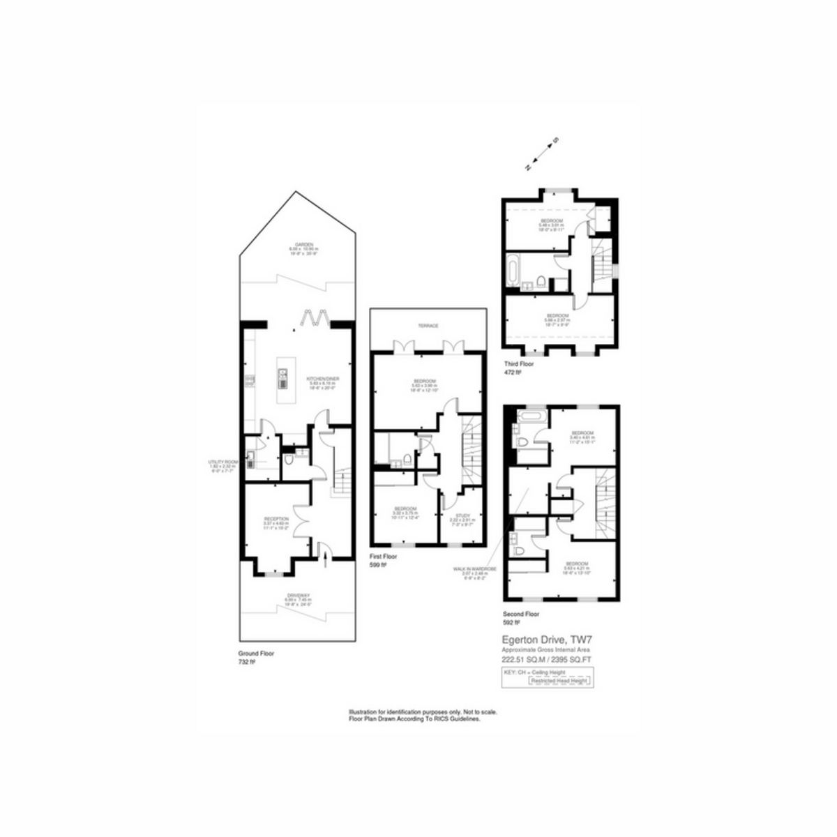 Floorplan for Egerton Drive, Isleworth, TW7