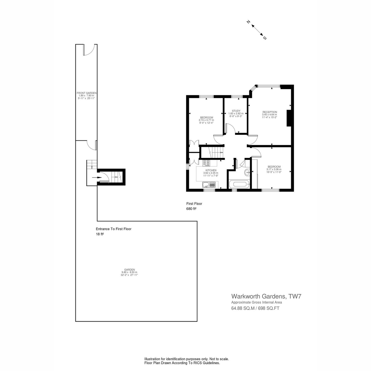 Floorplan for Warkworth Gardens, Isleworth, TW7