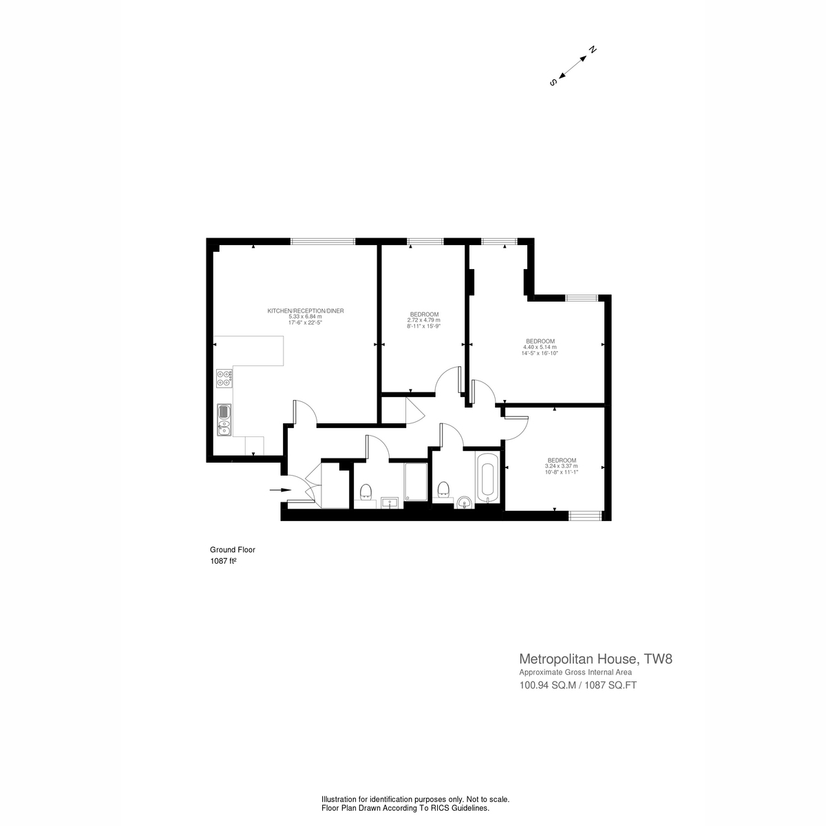 Floorplan for Pump House Crescent, Brentford, TW8