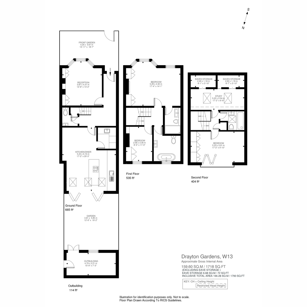 Floorplan for Drayton Gardens, London, W13