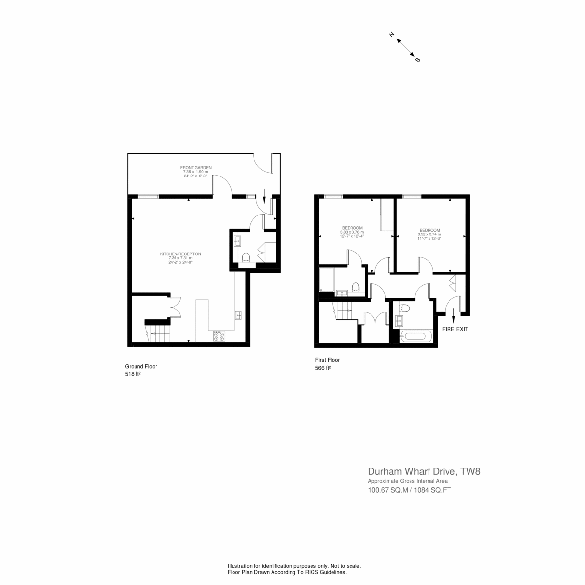 Floorplan for Durham Wharf Drive, Brentford, TW8