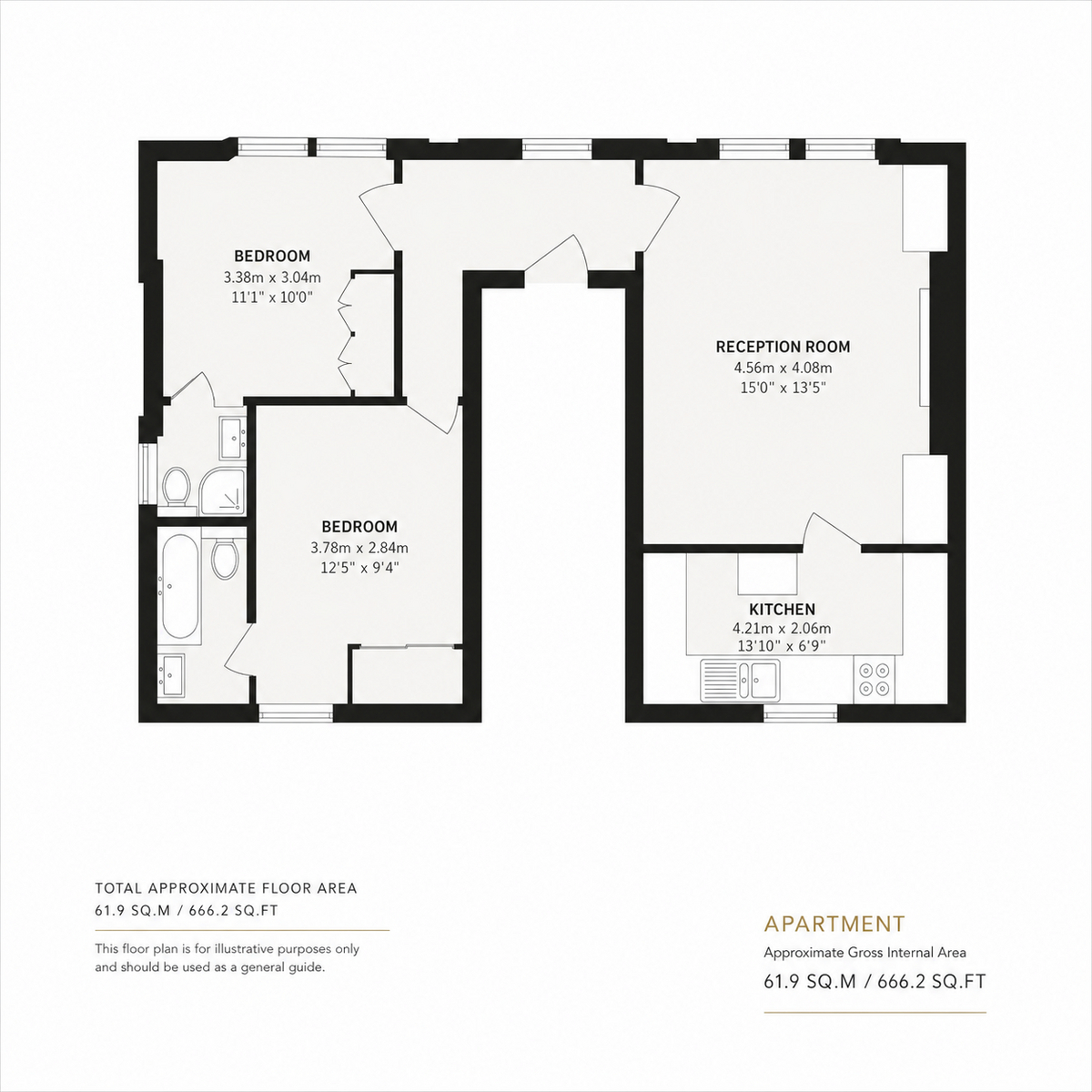 Floorplan for Churchfield Road, London, W13