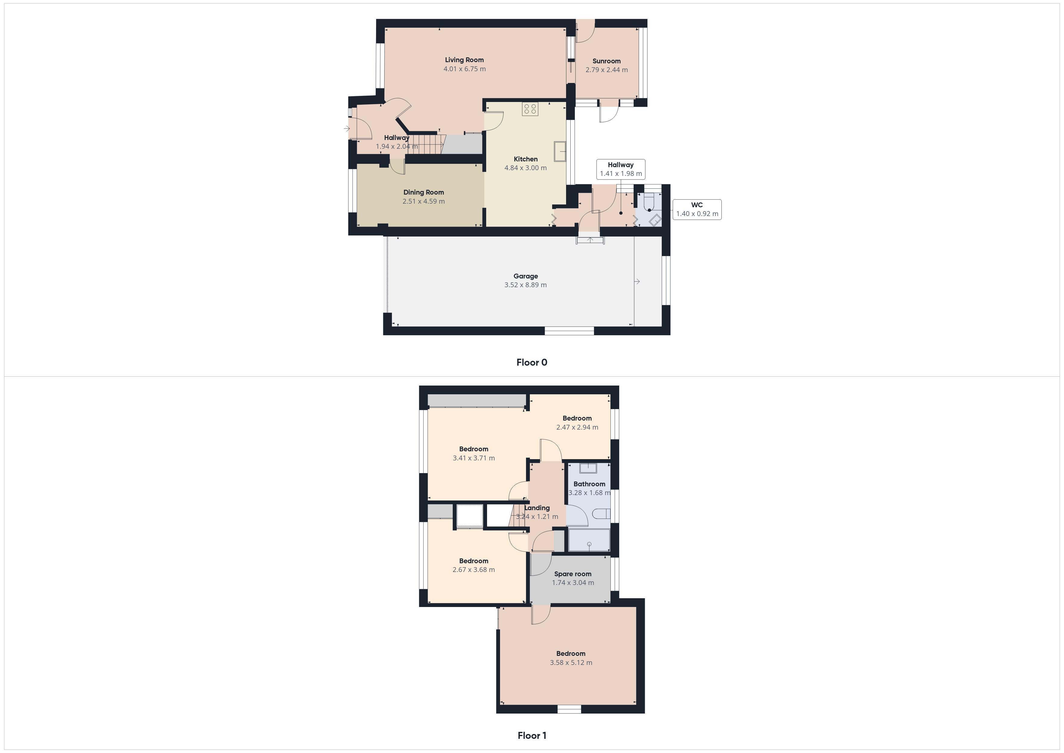 Floorplan for Whitfield Rise, High Crompton Shaw