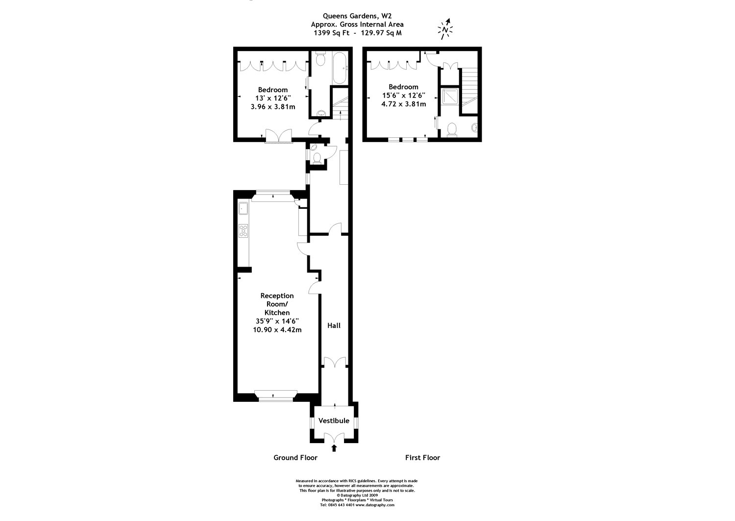 Floorplan for Queen's Gardens, Bayswater