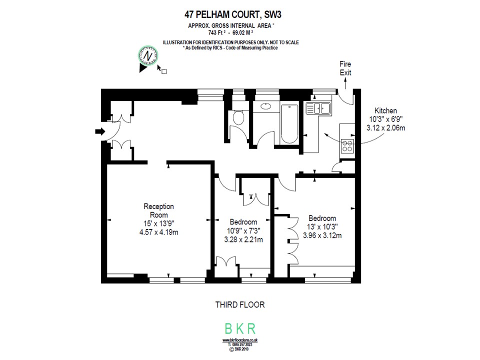 Floorplan for Pelham Court, Chelsea