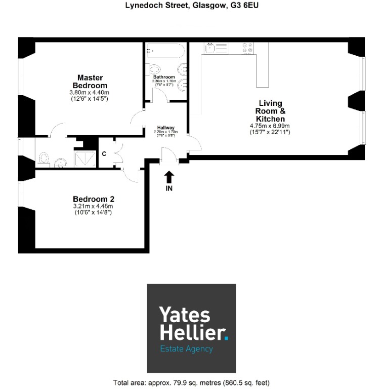Floorplan for Lynedoch Street, Park, Glasgow, G3