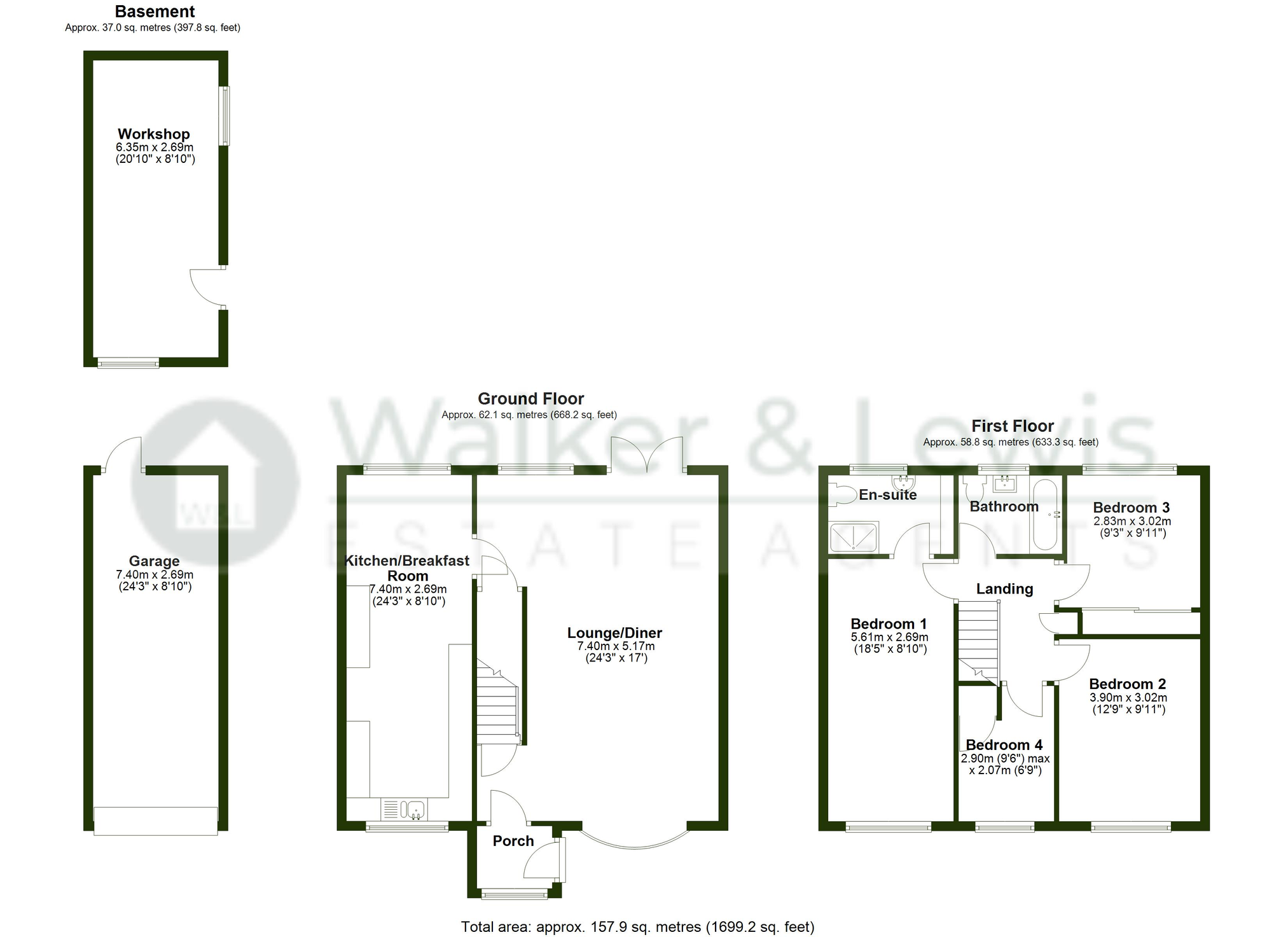 Floorplan for Greenfield Avenue, Pontypridd