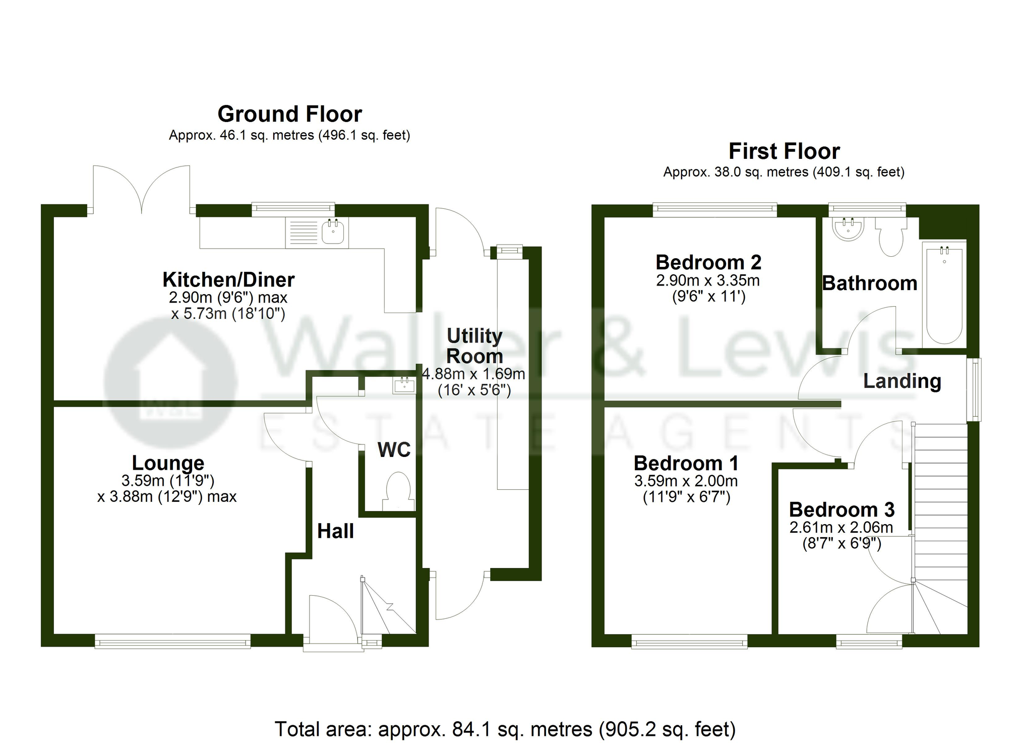 Floorplan for Heol Pen Y Foel, Coed-y-Cwm, Pontypridd
